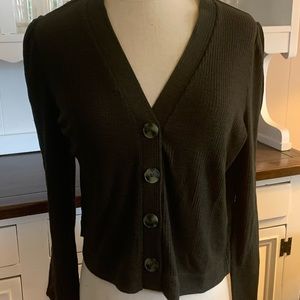 Loft ribbed cotton cardigan